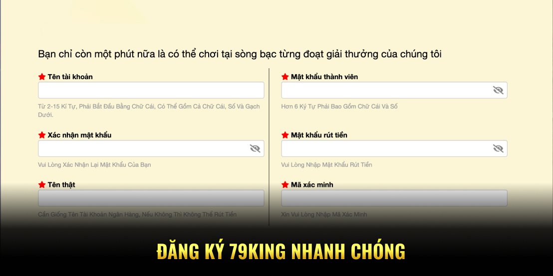 Đăng ký 79KING nhanh chóng